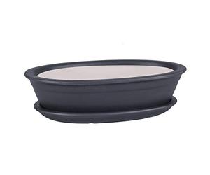 botle Saladier à bonsaï - Mini Pot de Fleurs - en céramique - Noir - 6 Tailles (45)