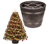 botle Support pour sapin de Noël - Réservoir d'eau - Pot de fleurs en plastique - Marron - Diamètre : 30 cm - Pour tous les types d'arbres - 15 l