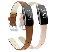 BOTNUW - Lot de 2 bracelets de rechange en cuir souple compatibles avec Fit Bit Inspire 3 & Inspire 2 & Inspire HR et Inspire pour homme et femme - Bracelets de rechange pour Fitbit Inspire 3, Marron