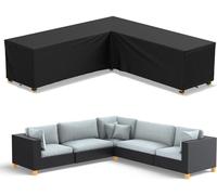 BOTOING Housse pour Meubles de Jardin Forme en L, Housse Protection Canape Angle Extérieur, Anti-poussière Imperméable Aide à Prolonger la Vie des Meubles, 270*270*90cm