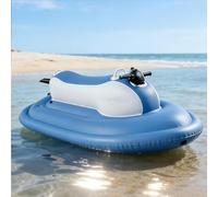 BoTongSiHai Jet Ski Électrique Gonflable avec Propulseur - 2 en 1, Moteur 500W, Batterie 10000/16000mAh, 3-7 Km/h, Télécommande, Léger Et Transportable, pour Loisirs en Eau(White,500W16Ah)