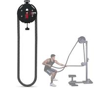 BoTongSiHai Machine À Corde avec Système De Résistance Infini - Équipement D'Entraînement Croisé (Cross-Training), Compact Et Portable, pour Utilisation en Intérieur/Extérieur(Black+Red)