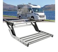 BoTongSiHai Marchepied D'Accès Manuel Universel - s'adapte À La Plupart des Véhicules. Capacité 200KG, Plateforme Aluminium Large. Kit LED 12V Disponible Séparément(Without LED Lights,Single Layer)