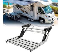 BoTongSiHai Marchepied Pliable Manuel pour Camping-Car - Capacité 200KG, Structure Aluminium Renforcée Élargie. Option LED 12V Intégrée. pour Caravanes Et Fourgons(Without LED Lights,Single Layer)