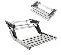 BoTongSiHai Marchepied Rétractable À Main Léger Et Robust - Capacité 200KG, Pliage Manuel Rapide. Plateforme en Aluminium avec Finition Antidérapante.(with LED Lights,Single Layer)