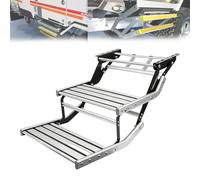 BoTongSiHai Marchepied Rétractable Manuel Lourd - Supporte 200KG, Pliage Facile. Plateforme Aluminium Large Antidérapante. Éclairage LED 12V en Option(Without LED Lights,Double Layer)