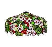 BOTOWI Abat-Jour de Remplacement Tiffany Large de 20 Pouces, Abat-Jour en Verre teinté avec Un élégant Design Floral, Uniquement pour Lampes de Table, lampadaires et luminaires Suspendus.,Flower