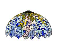 BOTOWI Abat-Jour de Remplacement Tiffany Large de 20 Pouces, Abat-Jour en Verre teinté avec Un élégant Design Floral, Uniquement pour Lampes de Table, lampadaires et luminaires Suspendus.,Wisteria