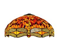 BOTOWI Abat-Jour de Remplacement Tiffany Large de 20 Pouces, Abat-Jour en Verre teinté avec Un élégant Design Floral, Uniquement pour Lampes de Table, lampadaires et luminaires Suspendus.,Dragonfly