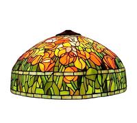 BOTOWI Abat-Jour de Remplacement Tiffany Large de 20 Pouces, Abat-Jour en Verre teinté avec Un élégant Design Floral, Uniquement pour Lampes de Table, lampadaires et luminaires Suspendus.,Tulip