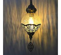 BOTOWI Turc Marocain Mosaïque Swag Plug in Lustre Plafond Suspendu 14 "Tiffany Pendentif Luminaire Lampe pour Chambre Salon