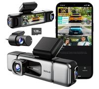 BOTSLAB 4 Canaux Dashcam, 3K/4K Avant et 1080P*3 560° pour Voitur, Wi-FI 5,8 GHz et GPS Intégrés, Commande Vocale, Carte SD 128 Go