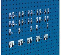 Bott Assortiment de porte-outils 30-pcs.galvanisé p. panneaux perforés 10 crochets/5 Quantité:1