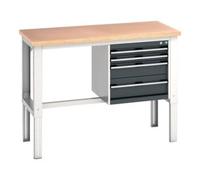 Bott Bott Établi cubio 4 tiroirs multiplex réglable en hauteur 1500 x 750 mm Quantité:1