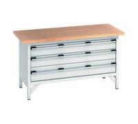 Bott Bott Établi cubio avec plan de travail multiplex 1500 x 750 x 840 mm RAL 7035 Quantité:1