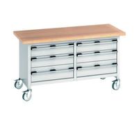 Bott Bott Établi cubio Plan de travail multiplex 1500 x 750 x 840 mm RAL 7035 Quantité:1