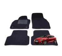 Bottari 39176 Jeu de Tapis Auto sur Mesure en Moquette pour Seat Ibiza à partir de 2017 - 4 Pièces, Made in Italy, Fond Antidérapant