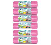 Bottari 60 Sacchi Immondizia 110L 70x110 cm con Laccetti di Chiusura, Viola, Raccolta Differenziata Secco, Sacchi per Spazzatura Resistenti e Riciclati, 6 Rotoli da 10 Pezzi