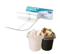 Bottari Lot de 120 sacs poubelle 10 L 30 x 50 cm avec lacets de fermeture, transparents, sacs poubelle résistants et recyclés, 6 rouleaux de 20 pièces