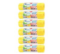 Bottari Lot de 60 sacs poubelle 110 L 70 x 110 cm avec lacets de fermeture, jaunes, collecte différenciée sèche, sacs poubelle résistants et recyclés, 6 rouleaux de 10 pièces