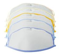 Bottari Masques en TNT 5 pièces, filtrant et réutilisable, lavable, taille unique, 24 x 14 cm, emballés individuellement, tissu gris avec bords colorés