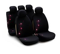 Bottari My 29001 Lampe enfichable Ensemble de Housses pour Femme Oriental Flower à 9 pièces (Fleurs Roses Noir)