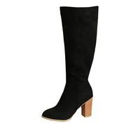 Botte Cavaliere Femme Chaussure Femme Confortable Boots Cuir Bottes Mollet Large Bottines Compensées Botte Cuissardes Cowboy Pour Plates Hiver Bottine Talon Pieds Larges Haute Chaudes Chaussures,39