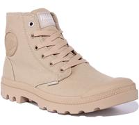 Botte Cheville En Toile Palladium Monochrome Mi-Hauteur Ville Sand UK 3 - 12