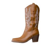 Botte Cowboy Femme Rose Marron Noir 40 Bottes Basses Daim Mollet Large Bottine Western Talon Bas Perforées Bottines Longues Chaussures de Sport Travail Flâner Soirée disco Carnaval Festival Fête 41 46
