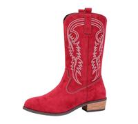 Botte Cowboy Femme Rose Marron Noir 40 Bottes Basses Daim Mollet Large Bottine Western Talon Bas Perforées Bottines Longues Chaussures de Sport Travail Flâner Soirée disco Carnaval Festival Fête 41 46