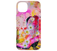 Botte de cowgirl rose motif marguerite art western Coque pour iPhone 14 Plus