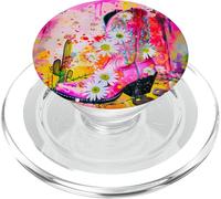 Botte de cowgirl rose motif marguerite art western PopSockets PopGrip pour MagSafe