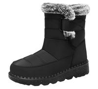 Botte De Neige Femme Bottes Doublure Polaire Durable RandonnéE Imperméable Bottines Semelle AntidéRapant Chaussures Mousse A MéMoire Chaussures ExtéRieur (Black, 36)