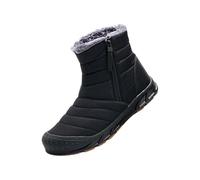 Botte De Neige Femme Homme Bottes De Neige Fourrure Doublure Fermeture ÉClair Imperméable Bottines Semelle AntidéRapant Chaussures Mousse A MéMoire Chaussures D'Hiver (Black, 44)