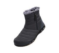 Botte De Neige Femme Homme Bottes De Neige Fourrure Doublure Fermeture ÉClair Imperméable Bottines Semelle AntidéRapant Chaussures Mousse A MéMoire Chaussures D'Hiver (Grey, 46)