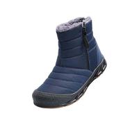 Botte De Neige Femme Homme Bottes De Neige Fourrure Doublure Fermeture ÉClair Imperméable Bottines Semelle AntidéRapant Chaussures Mousse A MéMoire Chaussures D'Hiver (Dark Blue, 40)