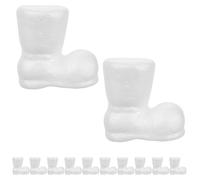 Botte de Noël Blanche 12 Pièces en Mousse 9cm | Polystyrène Léger, Base Suspendable Réutilisable, pour Garçon Fille et Loisirs Créatifs, Ornements Vierges