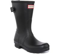 Botte de pluie courte ajustable et brillante pour femmes HUNTER - Noir - Caoutchouc - Mollet large 42