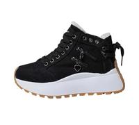 Botte De Pluie Femme-Chaussures polyvalentes Montantes pour Femmes avec Doublure en Polaire et Semelle épaisse Tendance adaptée à la Vie Quotidienne et (Black- 38)