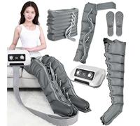 Botte De Pressothérapie ︱8 Cavités Masseur De Compression d'Air Jambes Drainage Lymphatique︱Appareil Circulation Sanguine Jambes︱Pressotherapie Jambe Et Ventre Et Bras (Gris 2 arms+2 legs+waist)