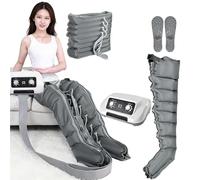 Botte De Pressothérapie ︱8 Cavités Masseur De Compression d'Air Jambes Drainage Lymphatique︱Appareil Circulation Sanguine Jambes︱Pressotherapie Jambe Et Ventre Et Bras (Gris 2 legs+waist)