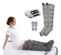 Botte De PressothéRapie Pour Jambes - Appareil De Drainage Lymphatique, 6 Chambre PressothéRapie Jambes Lipoedeme Appareil, Pressotherapie Jambes Et Ventre Et Bras (Gris, 2 jambes)