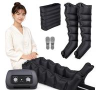 Botte De Pressothérapie Pour Jambes Et Ventre 6 Chambres XL︱Appareil Pressothérapie Drainage Lymphatique Jambe Et Ventre Fatigués Lipoedeme︱0-30min︱0-240mmHg(2Noir XL, 2 legs+waist)