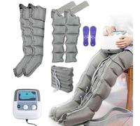Botte De Pressothérapie pour Massage Jambes, Masseur à Compression d'air pour Bras, Drainage Lymphatique Bottes Pressothérapie, Appareil Circulation Sanguine Jambe (Grey, Two Legs+Two Arms+Waist)