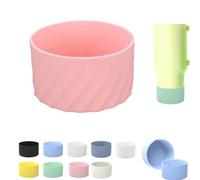 Botte de protection en silicone pour gobelets Stanley 40, 887,5 g, protecteur de bas de tasse pour bouteille d'eau Stanley de 7,5 cm de diamètre (rose)