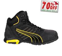 Botte De Sécurité Mi-Haute En Nubuck Noir Pour Homme Puma Amsterdam S3