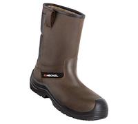 Botte de Securité Suxxeed Offroad S3 | Bottes Amagnétiques Fourrées | Très Légères et Flexibles | Semelle en PU2D - Très Adhérente, Résistante aux Huiles | Bout Recouvert Injecté en PU,47 EU,Marron