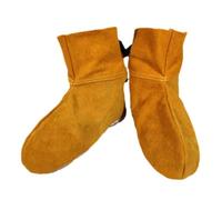Botte de soudage en cuir de vache à isolation thermique, chaussures de sécurité résistantes aux flammes, Anti-brûlure, couvre la Protection des pieds, manches de travail(S 20cm)