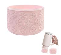 Botte de tasse en silicone pour gourde Stanley Hydro Flask - Protection de fond à texture flocon de neige pour gobelets de 350 à 1200 ml, manchon antidérapant (rose)
