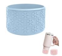 Botte de tasse en silicone pour gourde Stanley Hydro Flask - Protection de fond à texture flocon de neige pour gobelets de 350 à 1200 ml, manchon antidérapant (bleu)